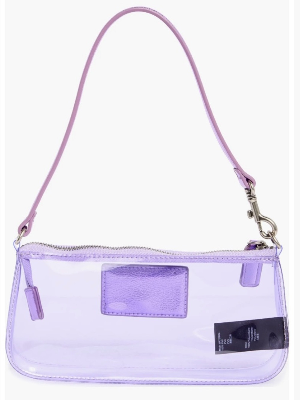 Kurt Geiger Highgate Convertible vinyl clear Wristlet Shoulder bag lavender - Picture 7 of 16